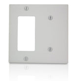 Leviton P1426 2-Gang 1-Blank 1-Decora Device Combination Wallplate